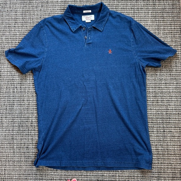Original Penguin Blue Polo Shirt Timeless Style - Picture 1 of 3